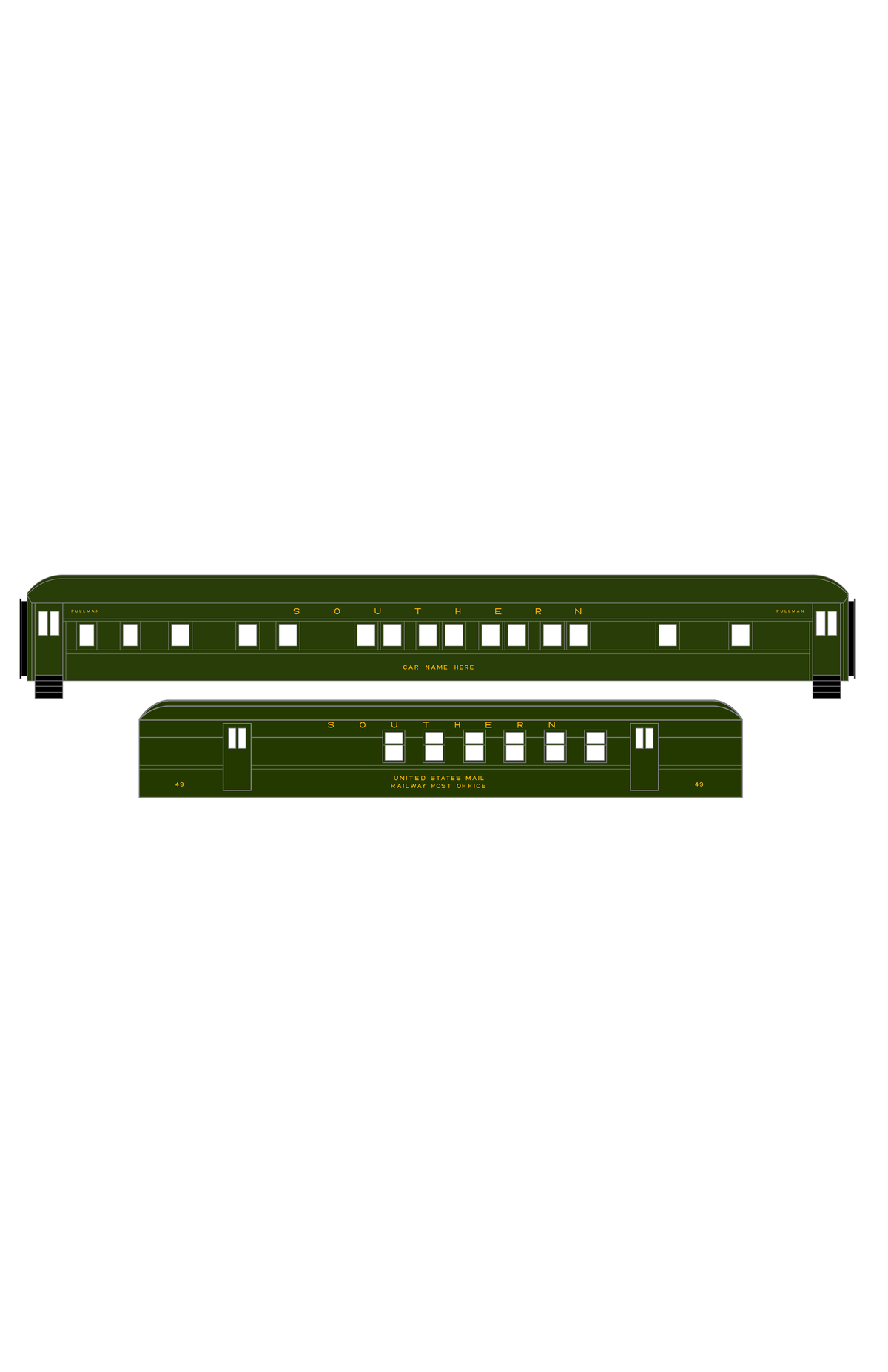 Southern Railway Heavyweight Passenger Car Dulux Gold