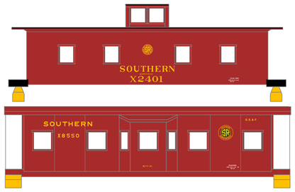 Southern Railway Wood Or Steel Caboose Yellow  - Decal