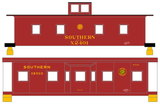 Southern Railway Wood Or Steel Caboose Yellow  - Decal