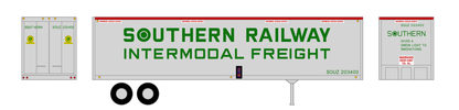 Southern Railway 40 Ft Semi Trailer Green and Red