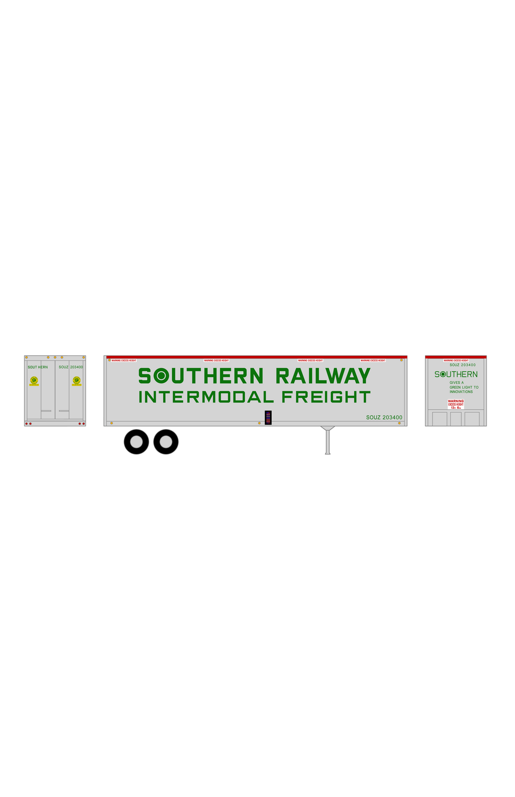 Southern Railway 40 Ft Semi Trailer Green and Red