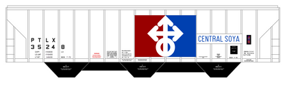 Central Soya 4750 Cu Ft. Covered Hopper Red Blue and Black