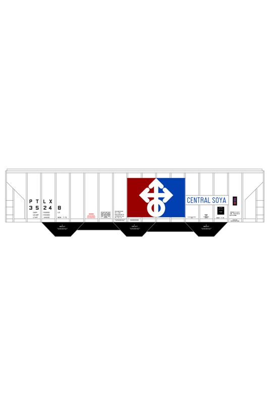 Central Soya 4750 Cu Ft. Covered Hopper Red Blue and Black