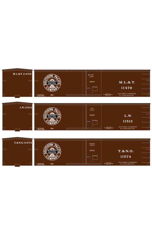 Southern Pacific 34 Ft Wood Boxcar White LW T&NO ML&T