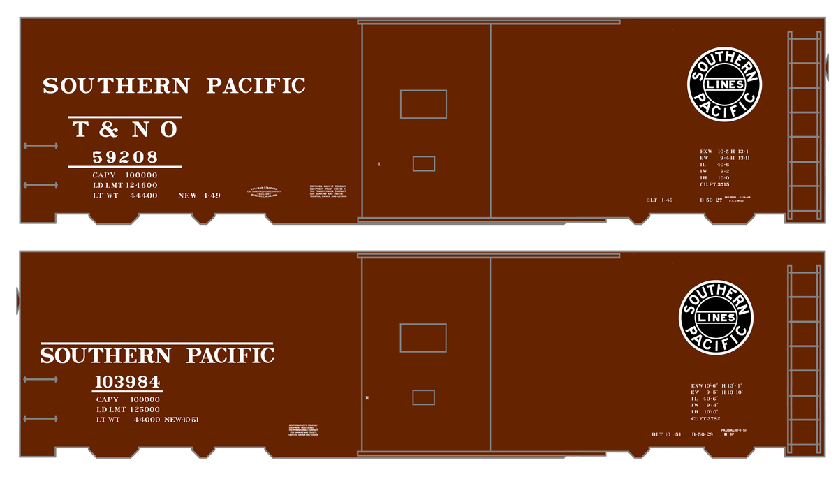 Southern Pacific 40 Ft Single Door Boxcar White and Black
