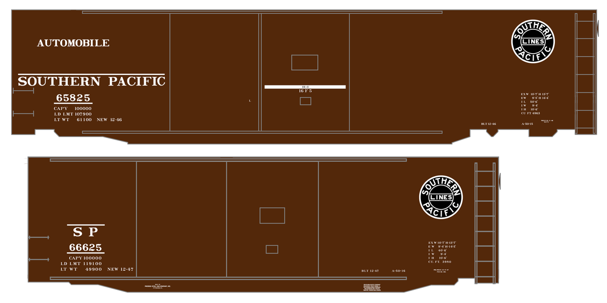 Southern Pacific Double Door Boxcar White and Black