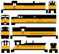 Spokane Portland and Seattle Diesel Locomotive Black