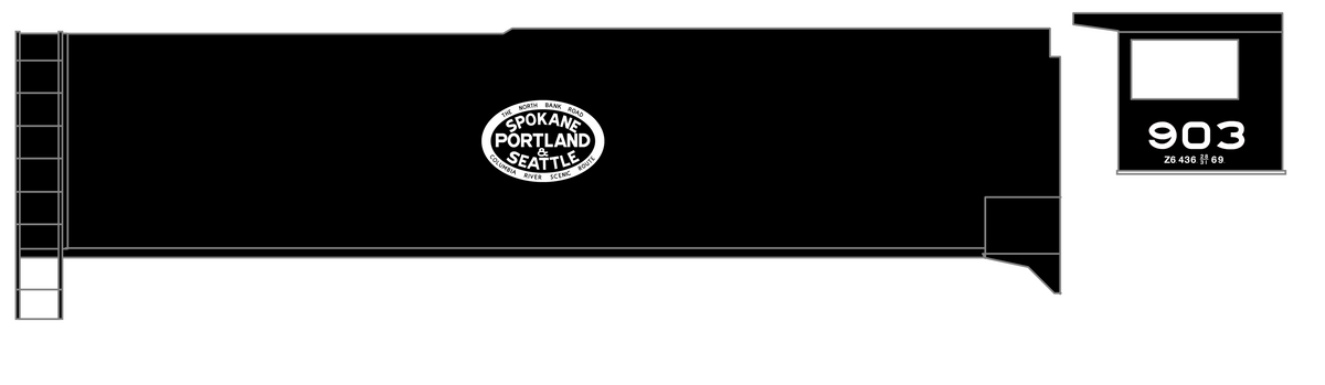 Spokane Portland and Seattle Steam Locomotive White