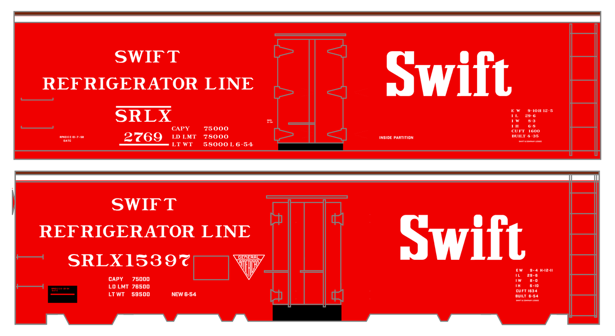 Swift Refrigerator Line Steel Reefer White For Red Car