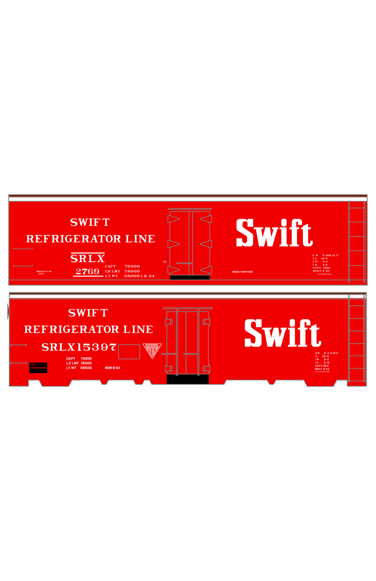Swift Refrigerator Line Steel Reefer White For Red Car