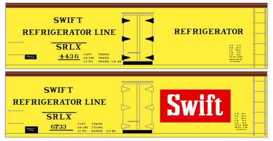 Swift Refrigerator Line Wood Ice Reefer Black and Red For Yellow Car