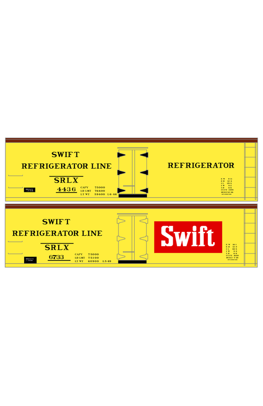 Swift Refrigerator Line Wood Ice Reefer Black and Red For Yellow Car