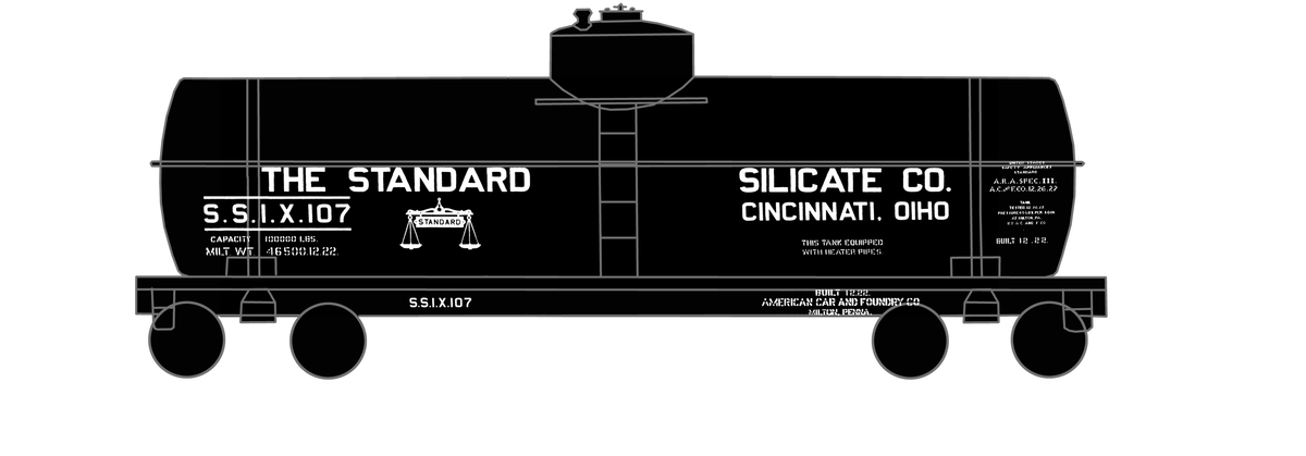 Standard Silicate Tank Car White Cincinnati