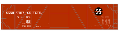 Sand Springs Railway Single Sheathed Steel Boxcar White Tulsa Oklahoma