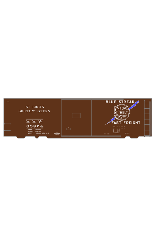 Cotton Belt 40 Ft Boxcar White St.L.&SW.