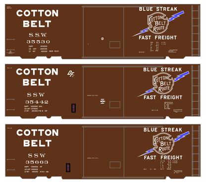 Cotton Belt 40 Ft Boxcar White Block Letter