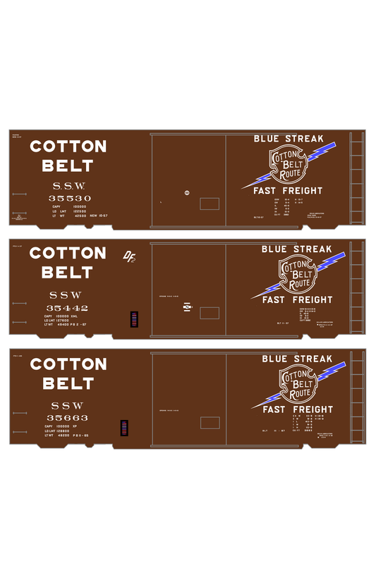 Cotton Belt 40 Ft Boxcar White Block Letter