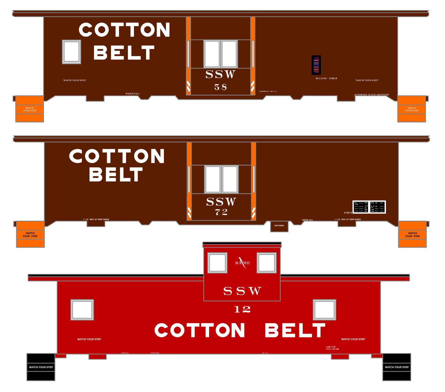 Cotton Belt Caboose White