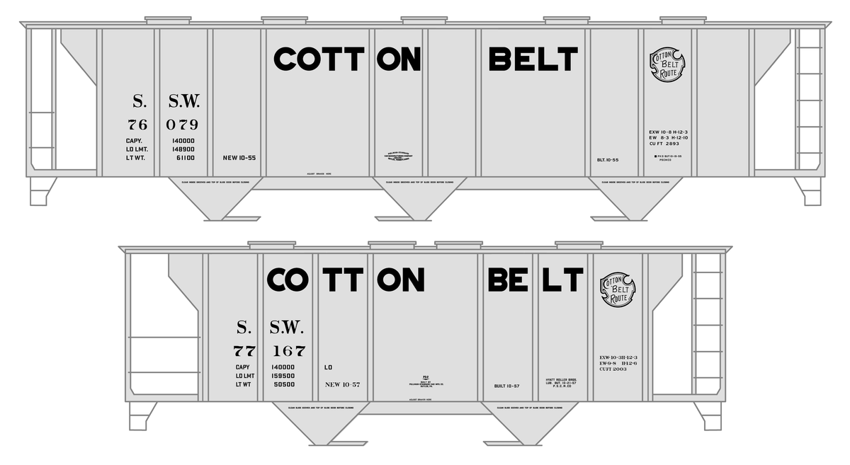 Cotton Belt 70 Ton Covered Hopper Black