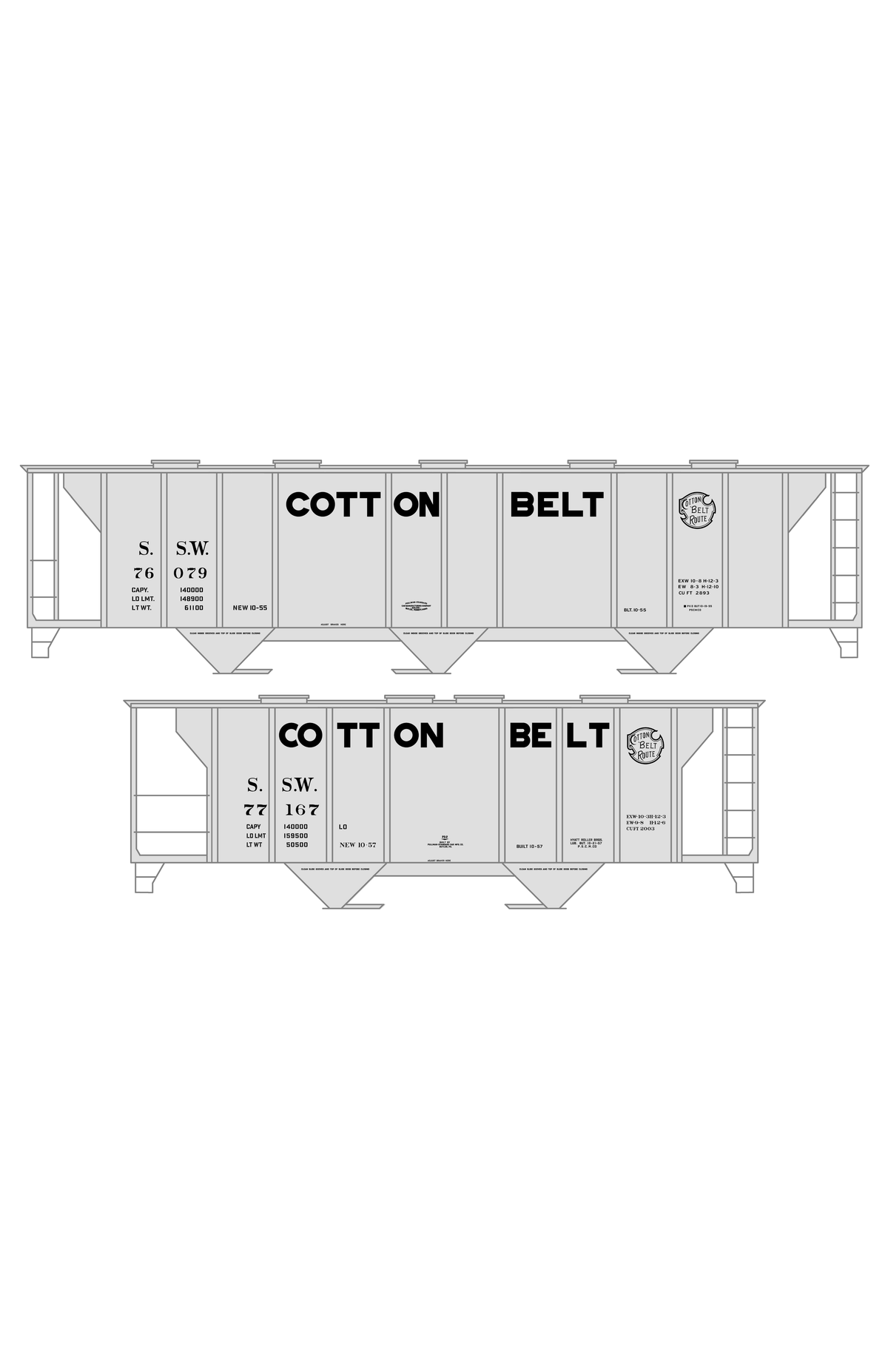 Cotton Belt 70 Ton Covered Hopper Black