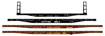 Cotton Belt Flat Car White and Yellow