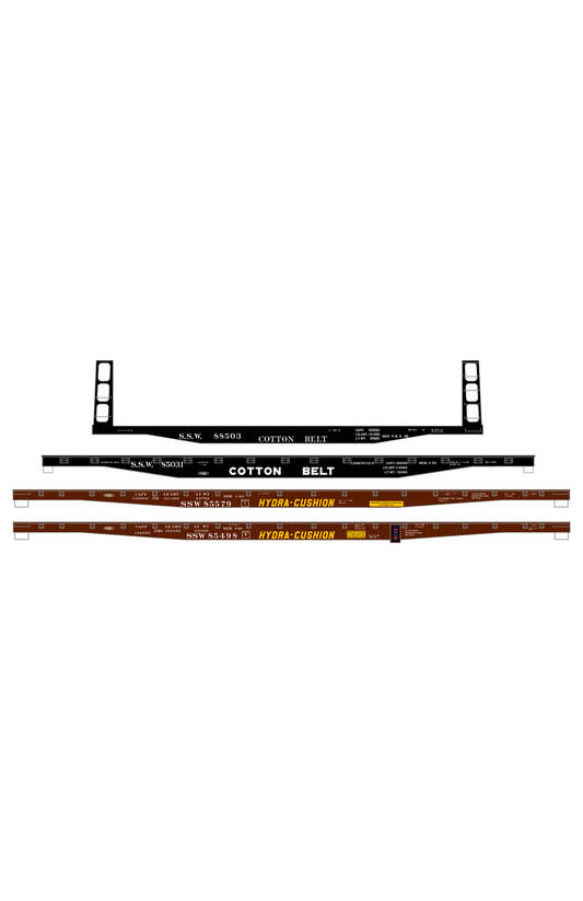 Cotton Belt Flat Car White and Yellow