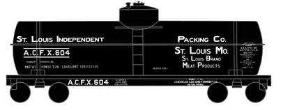 St Louis Independent Packing Tank Car White