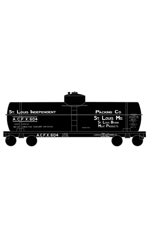 St Louis Independent Packing Tank Car White