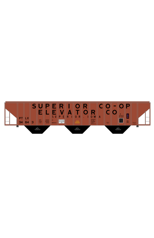 Superior Co-Op Elevator Co. PS-2CD Covered Hopper Black Iowa