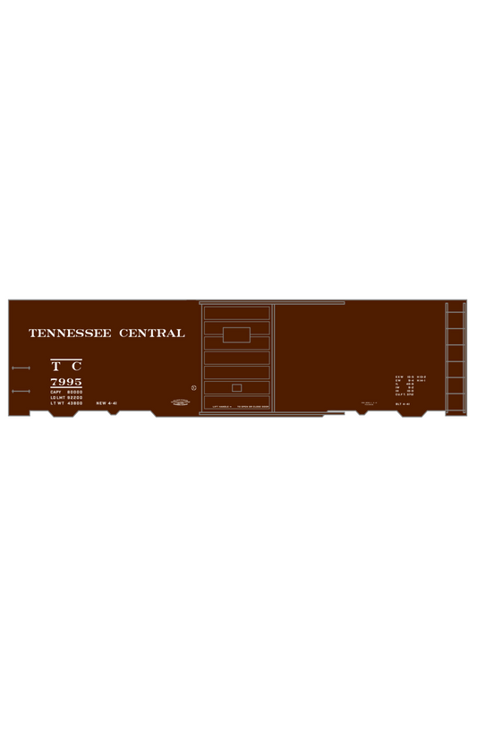 Tennessee Central 40 Ft Boxcar White