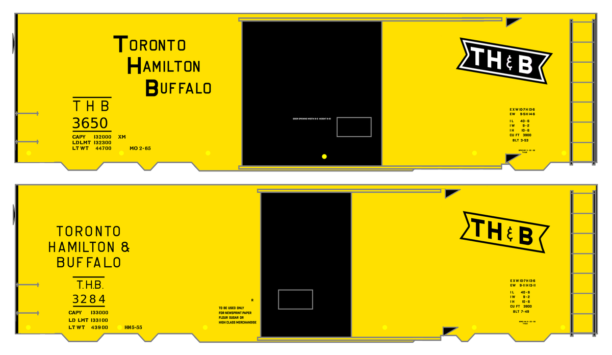 Toronto, Hamilton and Buffalo 40 Ft Boxcar Black and White