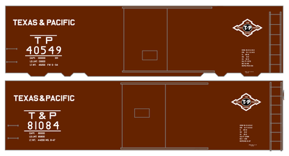 Texas and Pacific 40 Ft Boxcar White