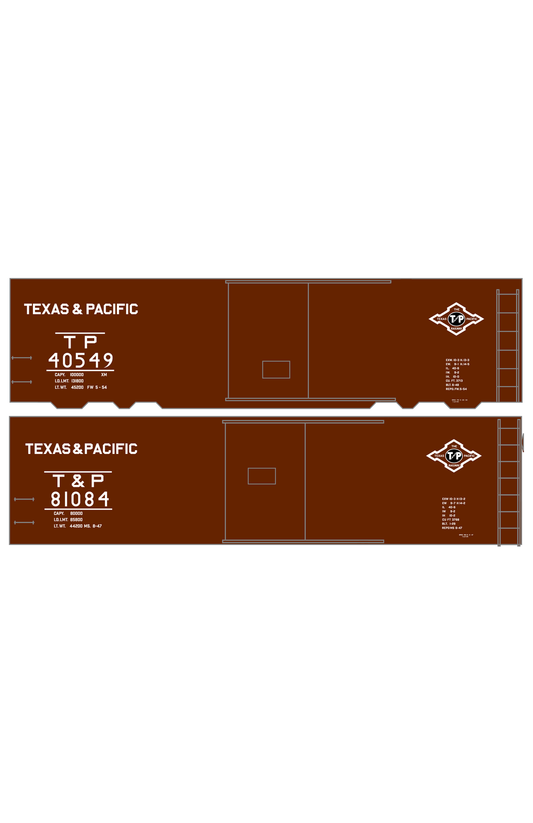 Texas and Pacific 40 Ft Boxcar White