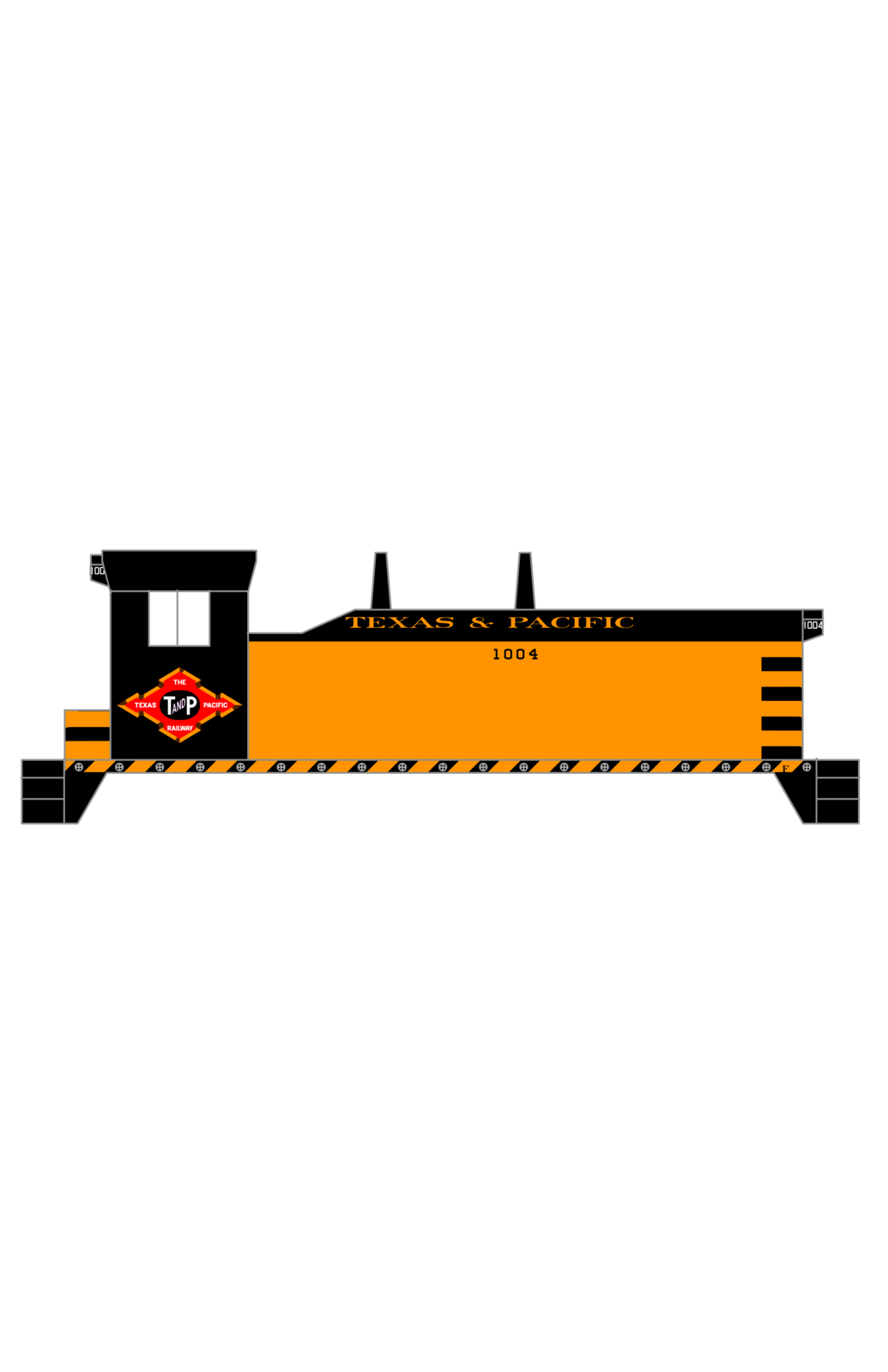 Texas and Pacific EMD Diesel Switcher Black and Orange
