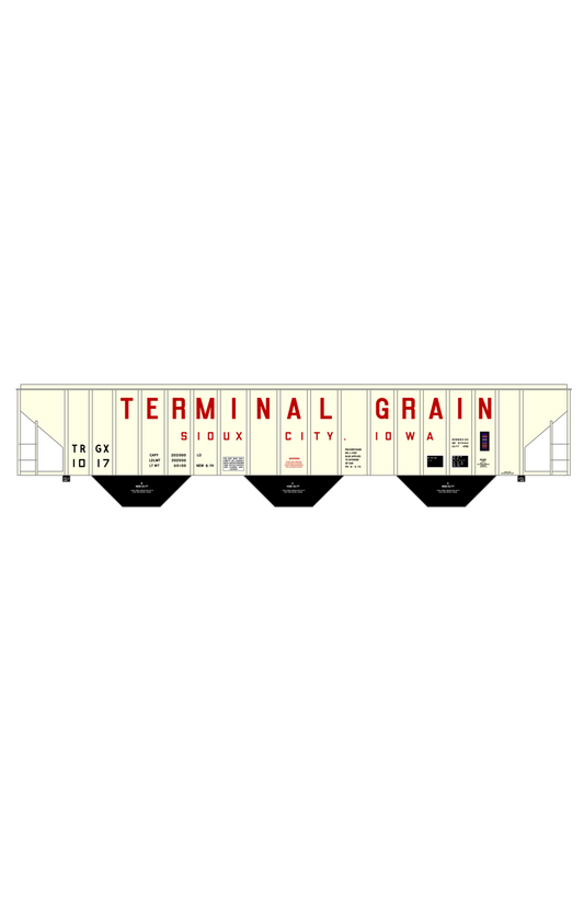 Terminal Grain Corp TRGX 4750 Cu Ft Covered Hopper Red 1974 Version