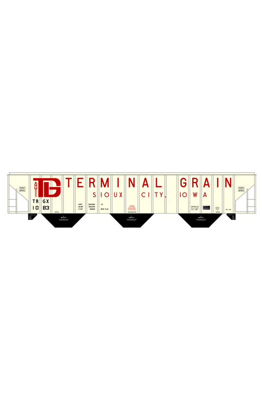 Terminal Grain Corp TRGX 4750 Cu Ft Covered Hopper Red 1981 Version