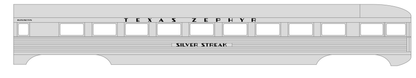 Burlington Texas Zephyr Streamlined Passenger Car Black