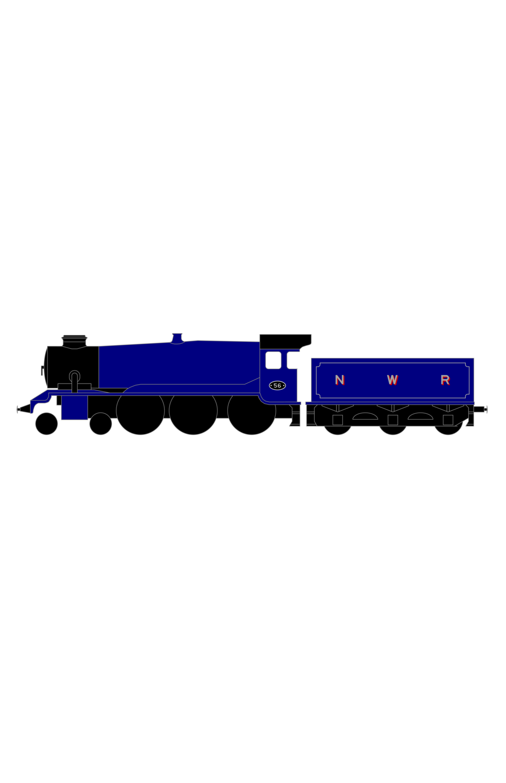 British Steam Locomotive Letters and Stripes  Silver With Red Shadow