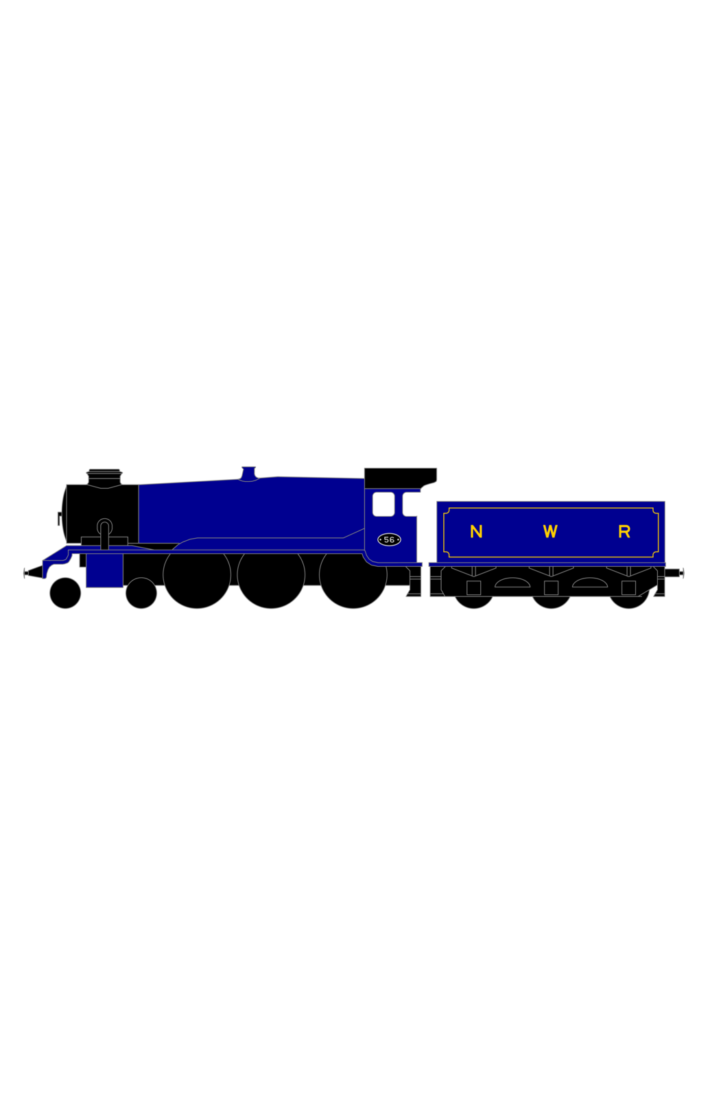 British Steam Locomotive Letters and Stripes  Black With Yellow Shadow