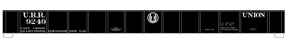 Union Railroad 50 Ft Gondola White