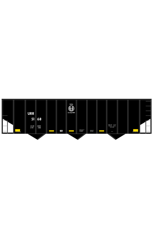 Union Railroad Modern Triple Hopper White and Yellow