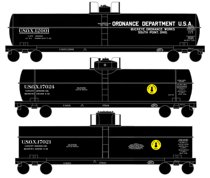 US Govt. Ordnance Dept Tank Car White and Yellow WWII Era