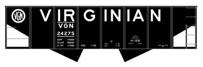 Virginian 55 Ton Twin Hopper White  - Decal