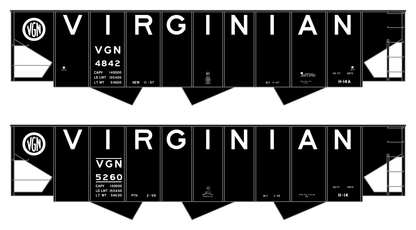 Virginian 70 Ton Triple Hopper White  - Decal