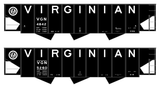 Virginian 70 Ton Triple Hopper White  - Decal