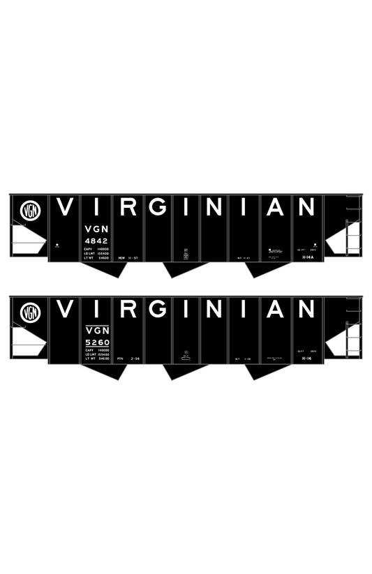 Virginian 70 Ton Triple Hopper White