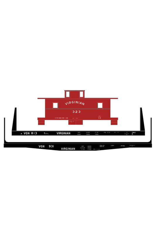 Virginian Flat Car and Caboose White