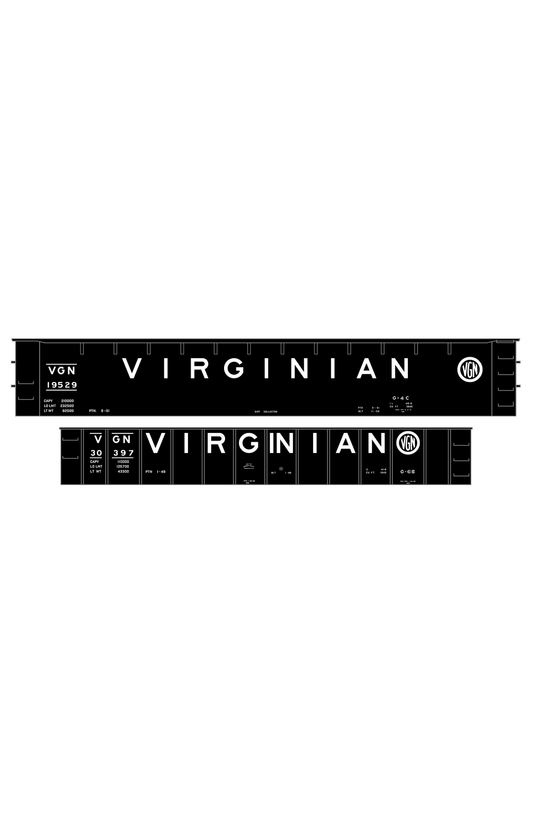 Virginian 55 and 105 Ton Gondolas White