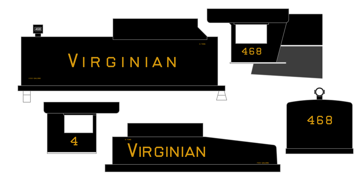 Virginian Steam Locomotive Dulux Gold