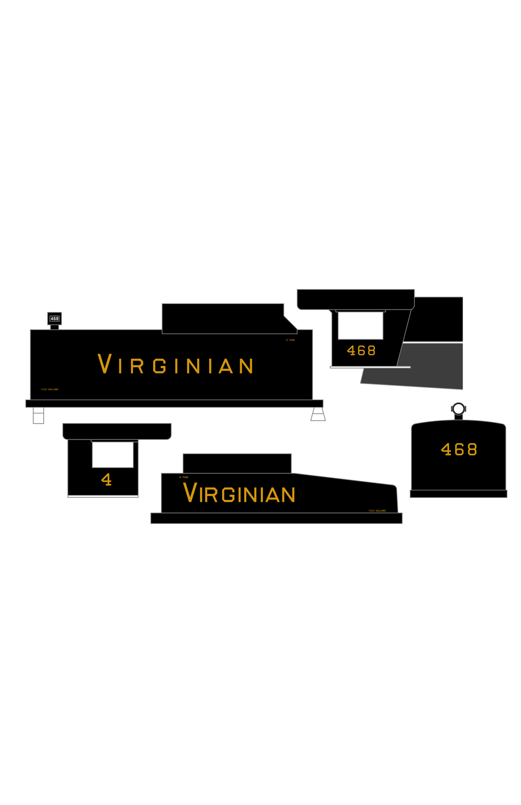 Virginian Steam Locomotive Dulux Gold